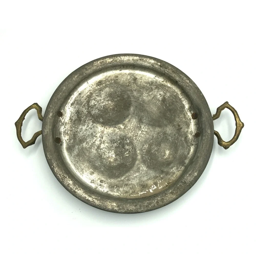 Vintage‎ Egg Poacher Escargot Pan Steamer Colander Sieve Copper & Metal